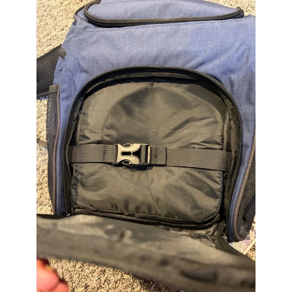 Bosynoy Navy Blue Travel Backpack Hiking School Bag Multi-Pocket New with Tags